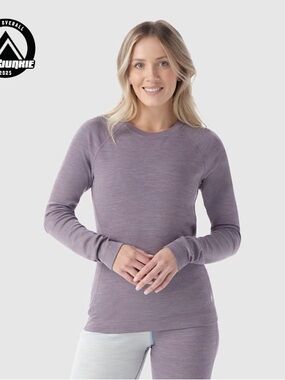 NWOT Smartwool Classic Thermal Merino Baselayer Crew Chalk Violet Heather Purple